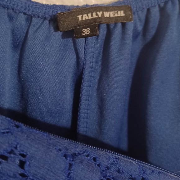 Tally Weijl Strapless Sweetheart Lace Royal Blue Dress Women's Medium Sundress - Picture 6 of 6